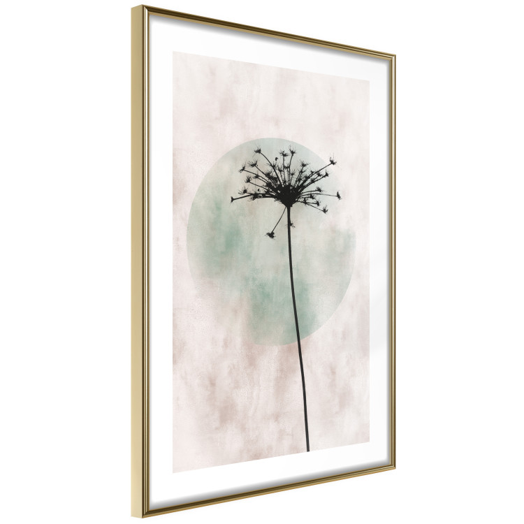 Wall Poster Autumn Evening - black dandelion flower on a light background with a large circle 131818 additionalImage 9