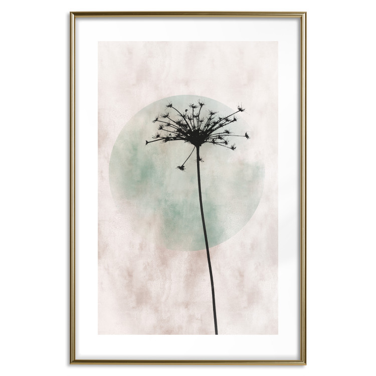 Wall Poster Autumn Evening - black dandelion flower on a light background with a large circle 131818 additionalImage 16
