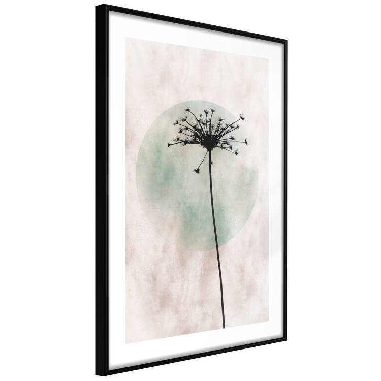 Wall Poster Autumn Evening - black dandelion flower on a light background with a large circle 131818 additionalImage 8
