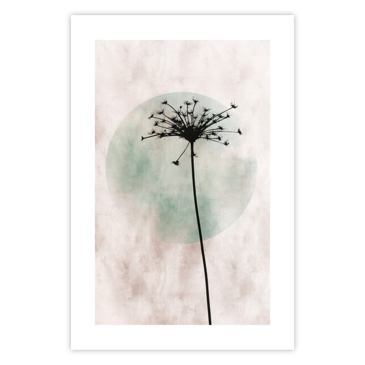 Wall Poster Autumn Evening - black dandelion flower on a light background with a large circle 131818 additionalImage 25