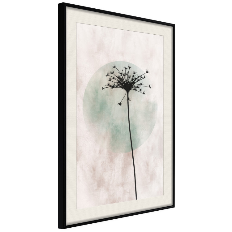 Wall Poster Autumn Evening - black dandelion flower on a light background with a large circle 131818 additionalImage 2