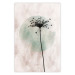 Wall Poster Autumn Evening - black dandelion flower on a light background with a large circle 131818