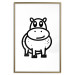 Poster Friendly Hippo - black and small hippo on a solid white background 135218 additionalThumb 25