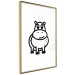 Poster Friendly Hippo - black and small hippo on a solid white background 135218 additionalThumb 5