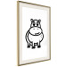Poster Friendly Hippo - black and small hippo on a solid white background 135218 additionalThumb 3