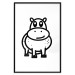 Poster Friendly Hippo - black and small hippo on a solid white background 135218 additionalThumb 20