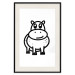 Poster Friendly Hippo - black and small hippo on a solid white background 135218 additionalThumb 13