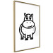 Poster Friendly Hippo - black and small hippo on a solid white background 135218 additionalThumb 7