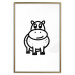 Poster Friendly Hippo - black and small hippo on a solid white background 135218 additionalThumb 23