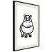 Poster Friendly Hippo - black and small hippo on a solid white background 135218 additionalThumb 4