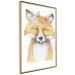 Wall Poster Red Fox - portrait of a red fox with a flower on a contrasting background 135718 additionalThumb 18