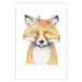 Wall Poster Red Fox - portrait of a red fox with a flower on a contrasting background 135718 additionalThumb 11