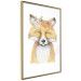 Wall Poster Red Fox - portrait of a red fox with a flower on a contrasting background 135718 additionalThumb 24