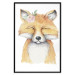 Wall Poster Red Fox - portrait of a red fox with a flower on a contrasting background 135718 additionalThumb 9