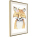 Wall Poster Red Fox - portrait of a red fox with a flower on a contrasting background 135718 additionalThumb 22