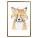 Wall Poster Red Fox - portrait of a red fox with a flower on a contrasting background 135718 additionalThumb 27