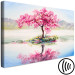 Canvas Art Print Blooming Island (1-piece) Wide - landscape of a tree with pink leaves 136318 additionalThumb 6