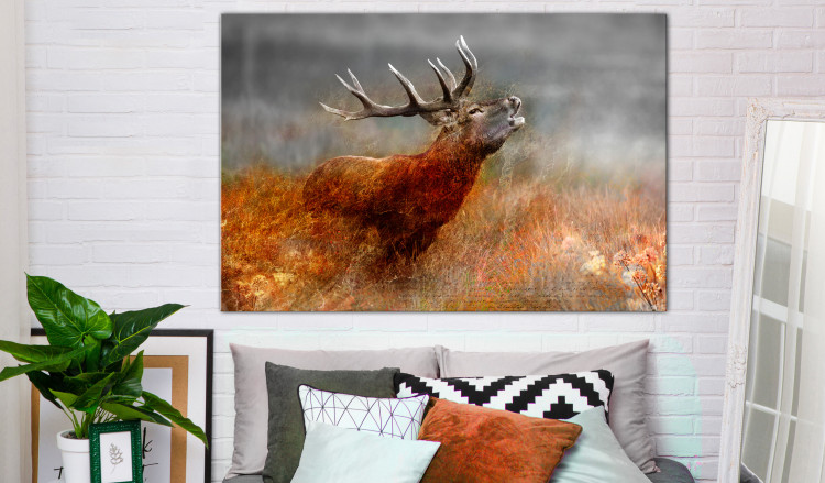 Large canvas print Roaring Deer [Large Format] 137618 additionalImage 5