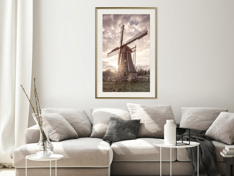 Poster Wind of Memories - landscape of a large windmill against a sunny sky 137918 additionalImage 26