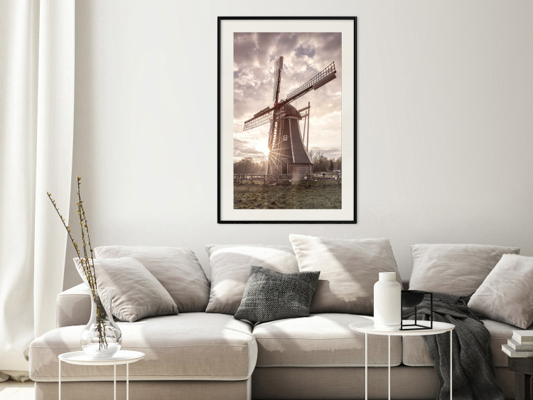 Poster Wind of Memories - landscape of a large windmill against a sunny sky 137918 additionalImage 25