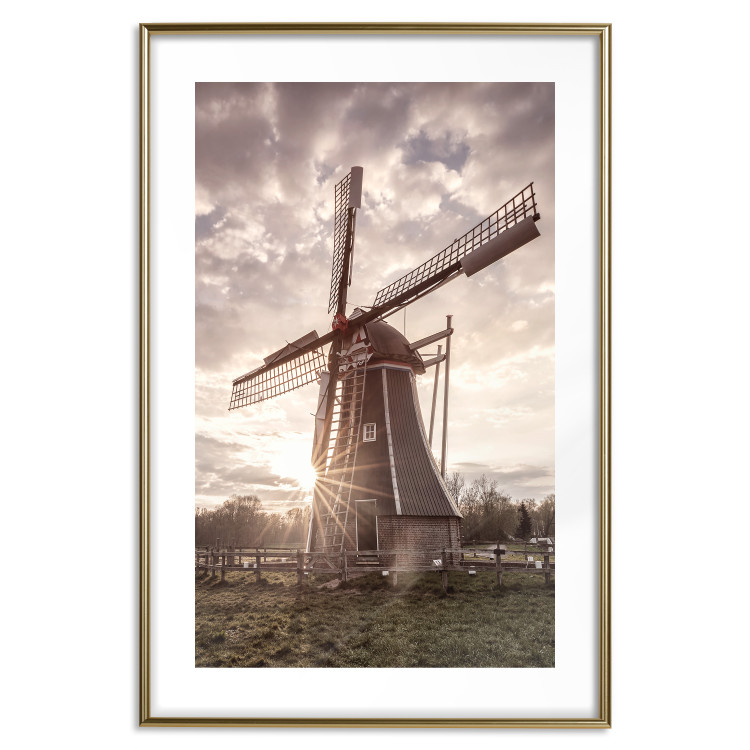 Poster Wind of Memories - landscape of a large windmill against a sunny sky 137918 additionalImage 16