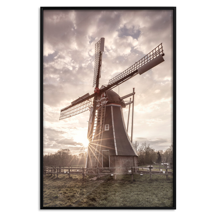 Poster Wind of Memories - landscape of a large windmill against a sunny sky 137918 additionalImage 12