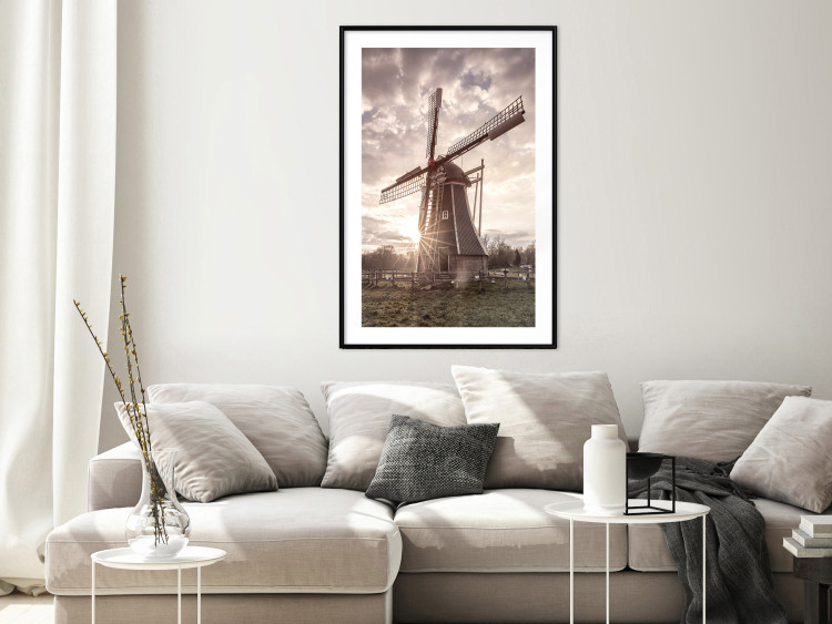 Poster Wind of Memories - landscape of a large windmill against a sunny sky 137918 additionalImage 27
