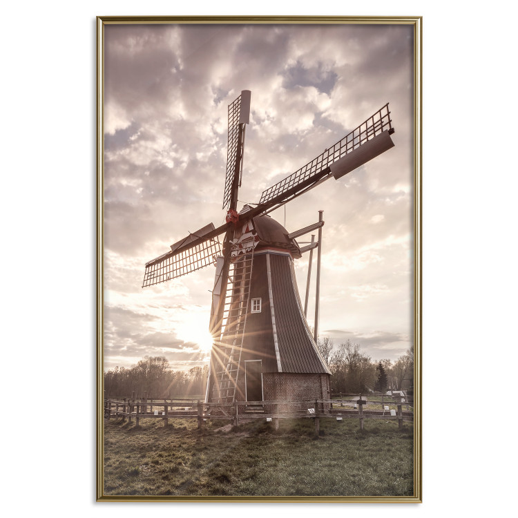 Poster Wind of Memories - landscape of a large windmill against a sunny sky 137918 additionalImage 9