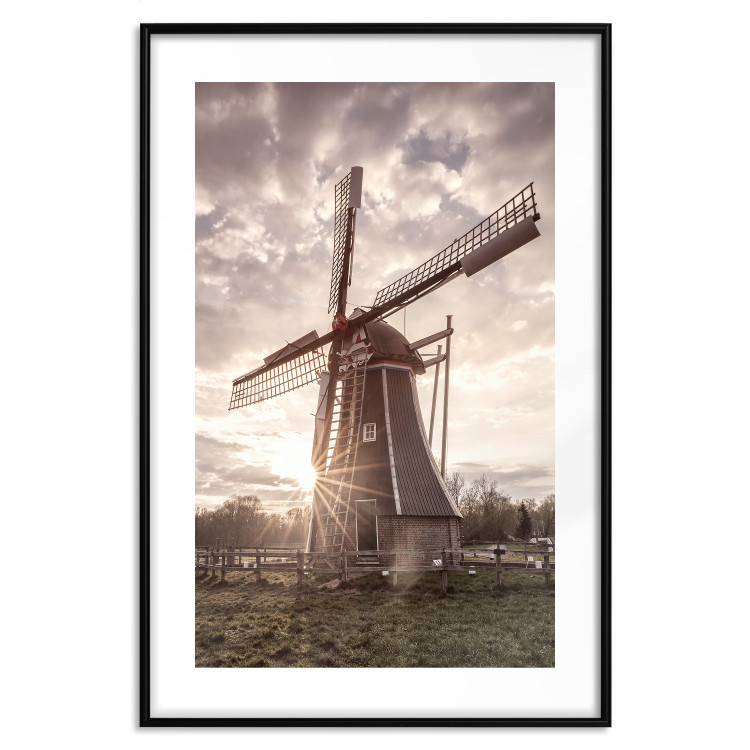 Poster Wind of Memories - landscape of a large windmill against a sunny sky 137918 additionalImage 19