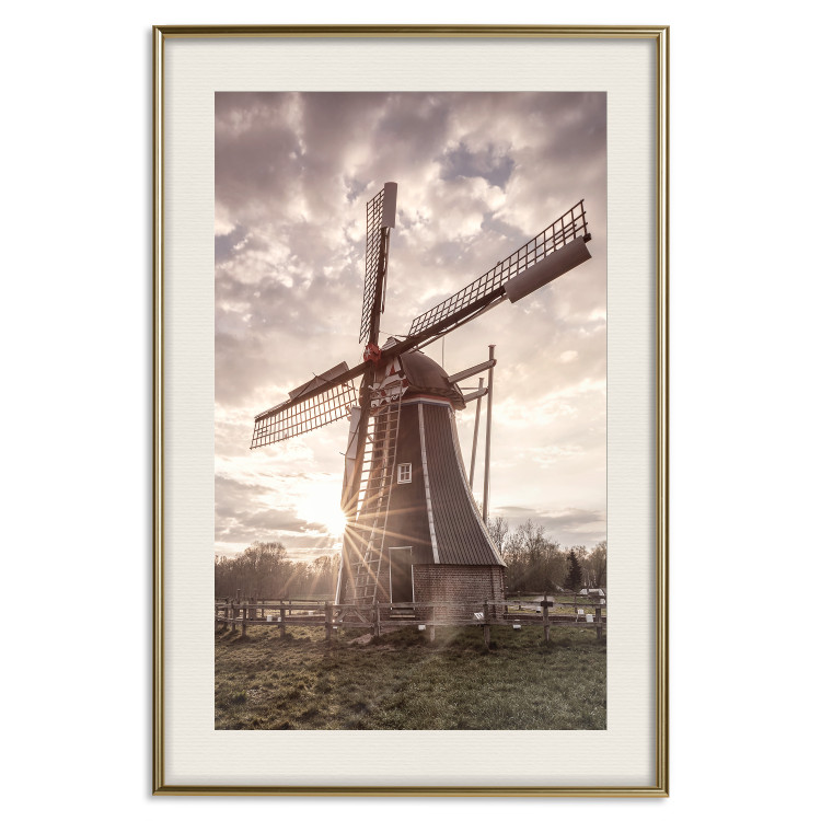 Poster Wind of Memories - landscape of a large windmill against a sunny sky 137918 additionalImage 18