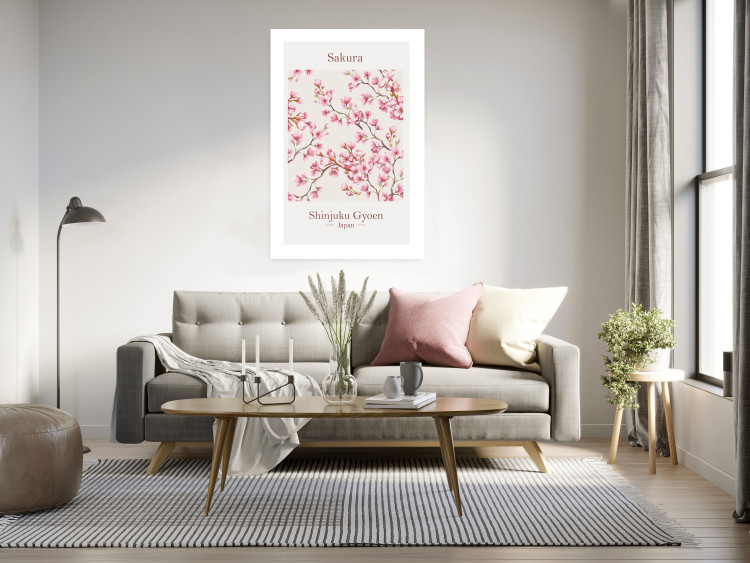 Wall Poster Sakura - English and Japanese text with pink flower 138218 additionalImage 17