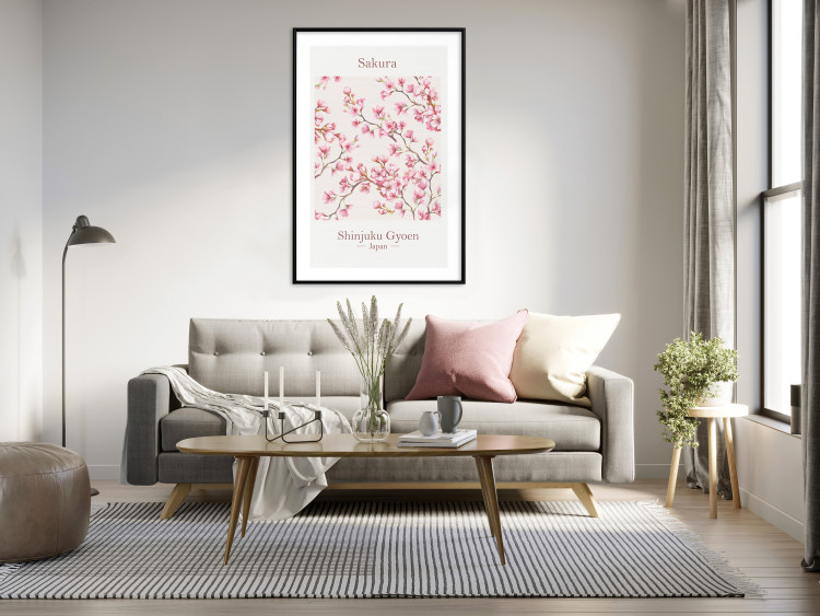 Wall Poster Sakura - English and Japanese text with pink flower 138218 additionalImage 14