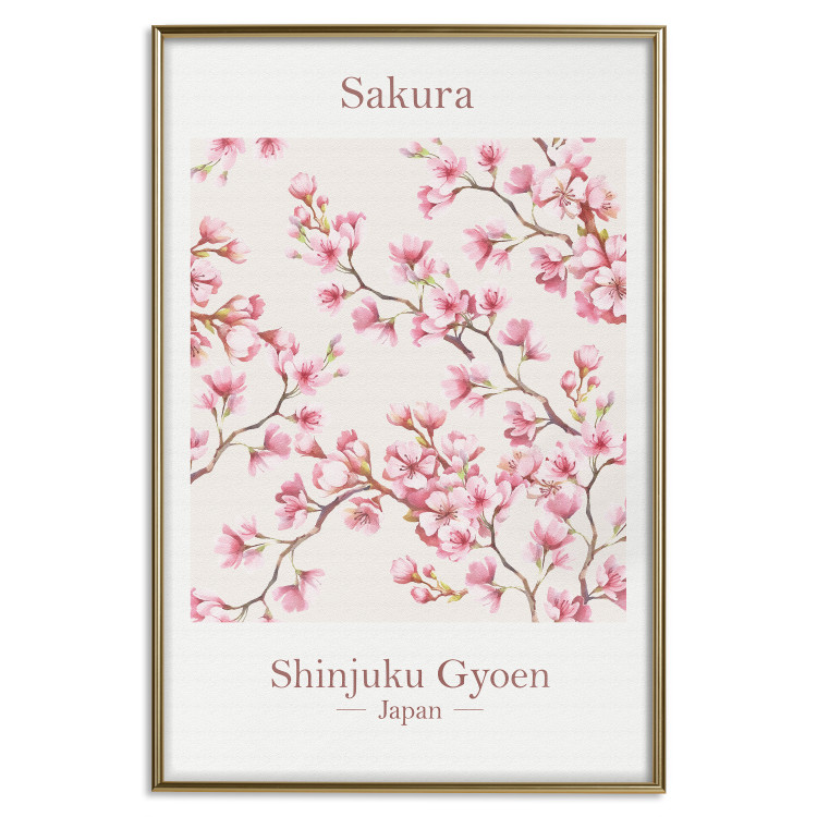 Wall Poster Sakura - English and Japanese text with pink flower 138218 additionalImage 2