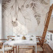 Wall Mural A subtle breeze - minimalist flowers and leaves in a beige composition 138818 additionalThumb 6