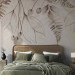 Wall Mural A subtle breeze - minimalist flowers and leaves in a beige composition 138818 additionalThumb 2
