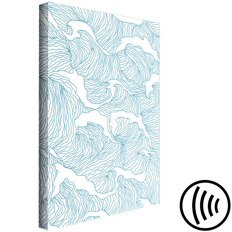 Canvas Sea of Japan (1-piece) Vertical - abstraction in blue waves 142418 additionalImage 6