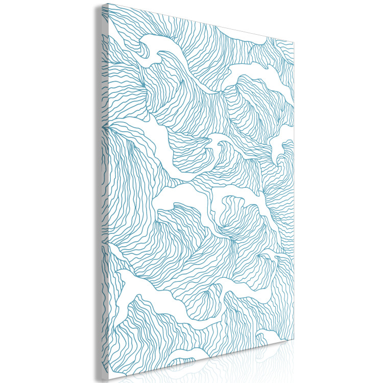 Canvas Sea of Japan (1-piece) Vertical - abstraction in blue waves 142418 additionalImage 2