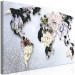 Canvas Art Print World in Bloom (1-piece) Wide - world map in colorful flowers 143018 additionalThumb 2