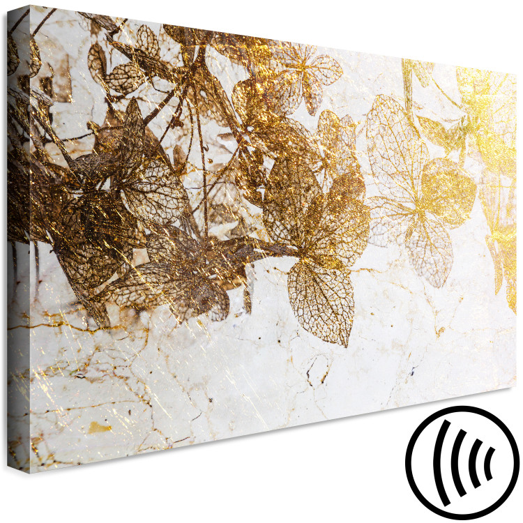 Canvas In the Golden Garden (1-piece) Wide - flowers reflected in marble 143418 additionalImage 6