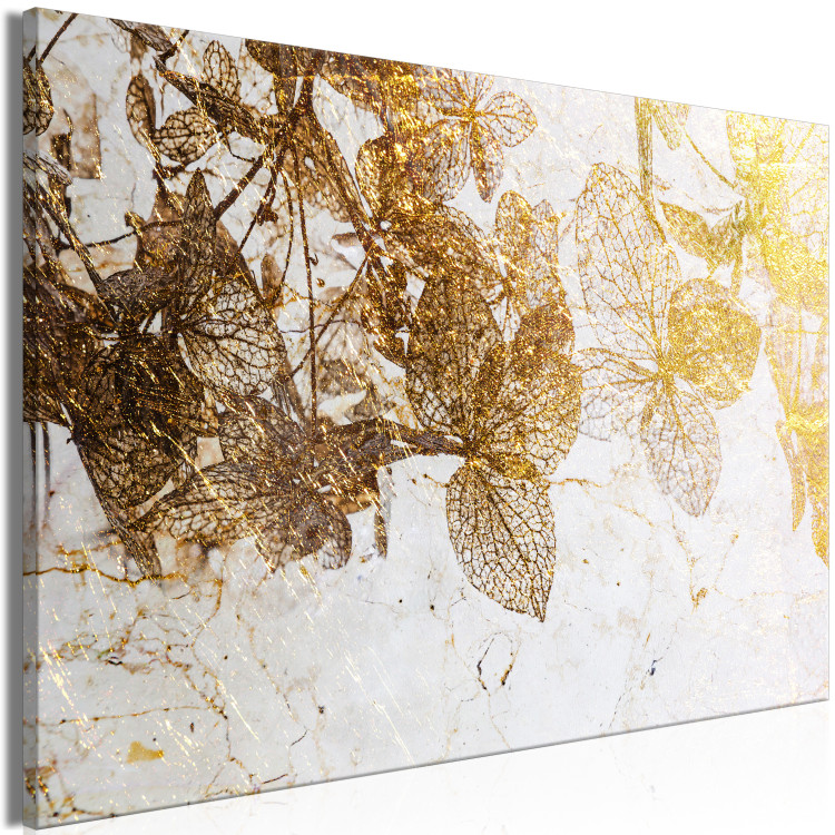 Canvas In the Golden Garden (1-piece) Wide - flowers reflected in marble 143418 additionalImage 2