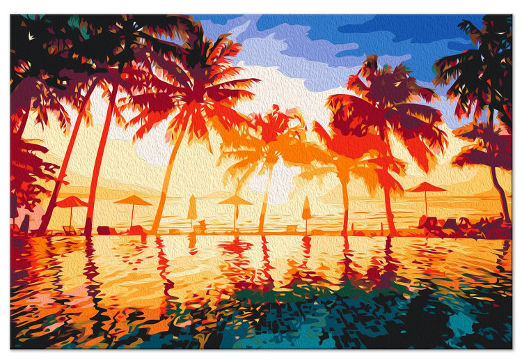 Paint by number Pool in the Sun - Palm Trees, Bright Sky and Turquoise Water 144518 additionalImage 3