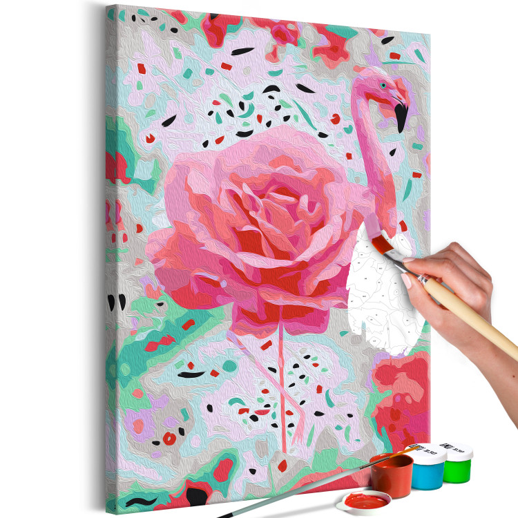 Paint by number Rose Flamingo - Pink Bird, Powdery Rose and Minty Shimmering Background 144618 additionalImage 6
