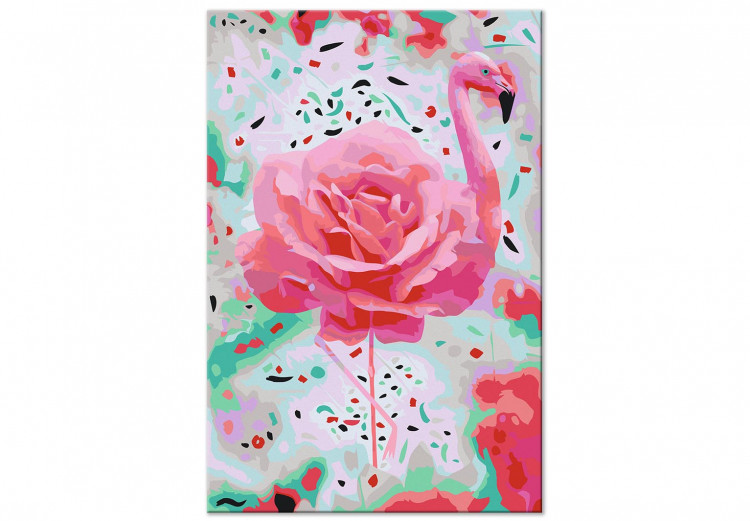 Paint by number Rose Flamingo - Pink Bird, Powdery Rose and Minty Shimmering Background 144618 additionalImage 4