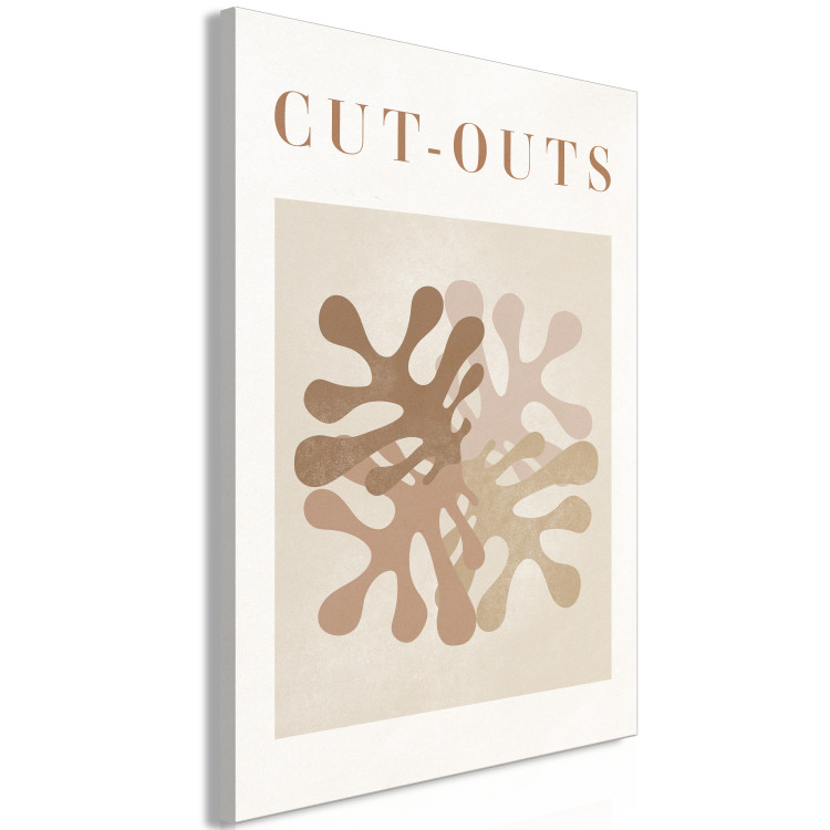 Canvas Art Print Cutouts (1-piece) - abstract plants in beige shades 144718 additionalImage 2