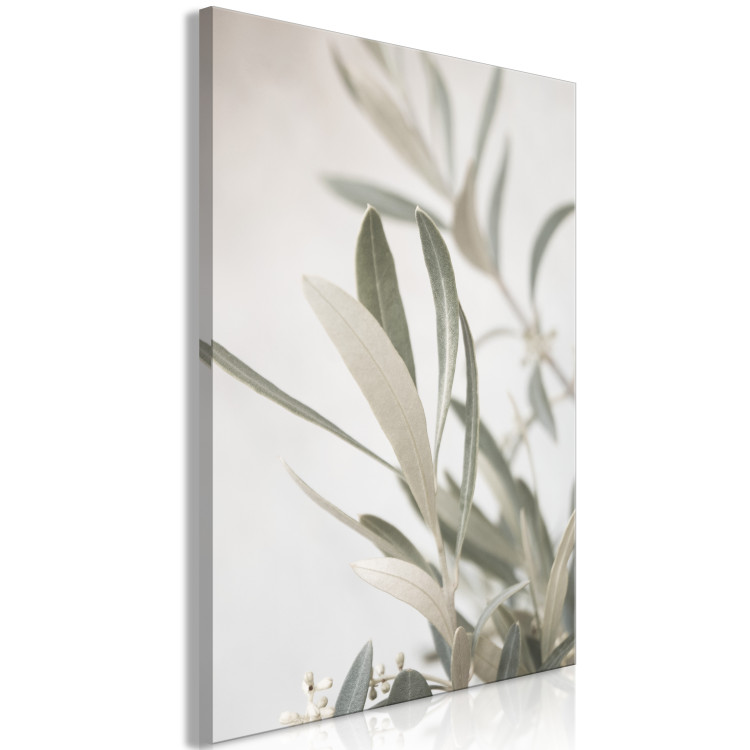 Canvas Print Olive Tree Branch (1-piece) - landscape in leaves on a light background 145218 additionalImage 2