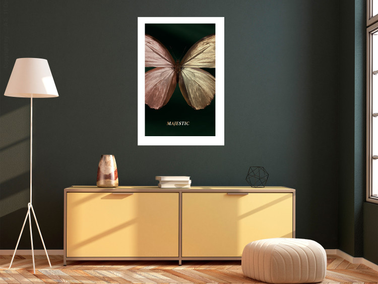Poster Majestic Insect - Butterfly With Unusual Wings on a Dark Background 145518 additionalImage 13