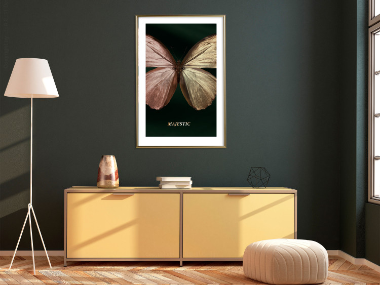 Poster Majestic Insect - Butterfly With Unusual Wings on a Dark Background 145518 additionalImage 16