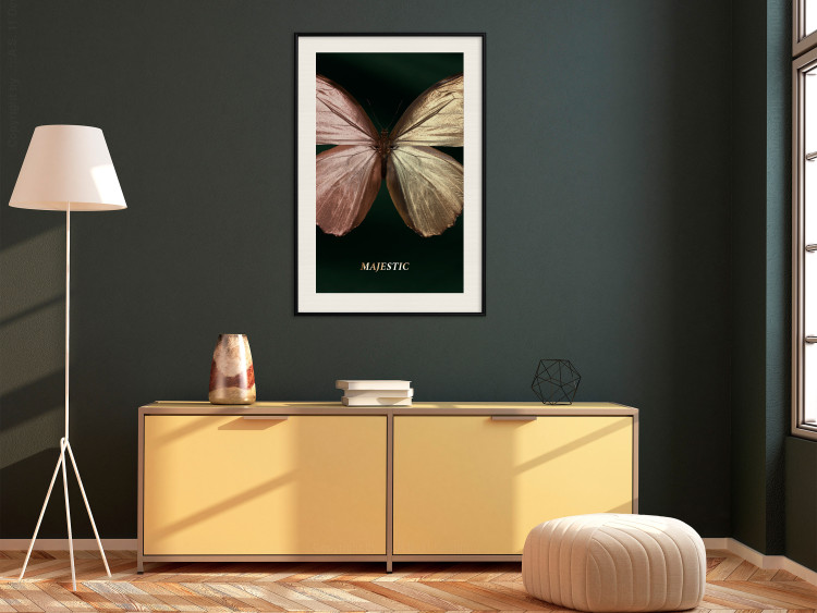 Poster Majestic Insect - Butterfly With Unusual Wings on a Dark Background 145518 additionalImage 15