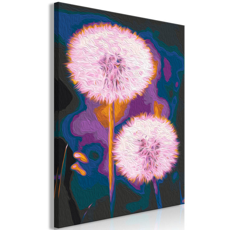 Paint by number Fluffy Balls - Large Pink Dandelions on a Dark Two-Color Background 146218 additionalImage 4