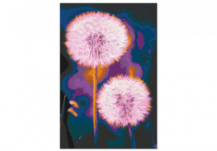 Paint by number Fluffy Balls - Large Pink Dandelions on a Dark Two-Color Background 146218 additionalImage 3